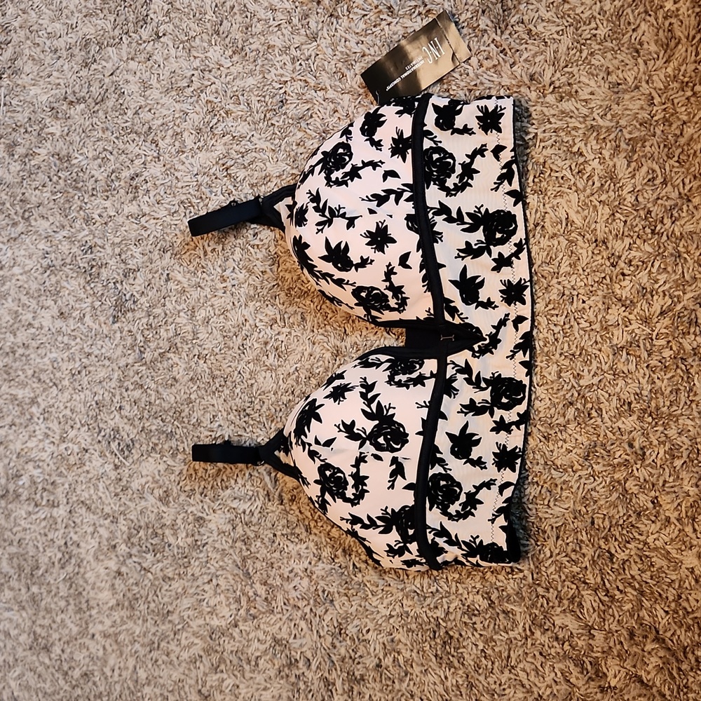 INC International Concepts Floral Flocking Bralette with Adjustable Straps